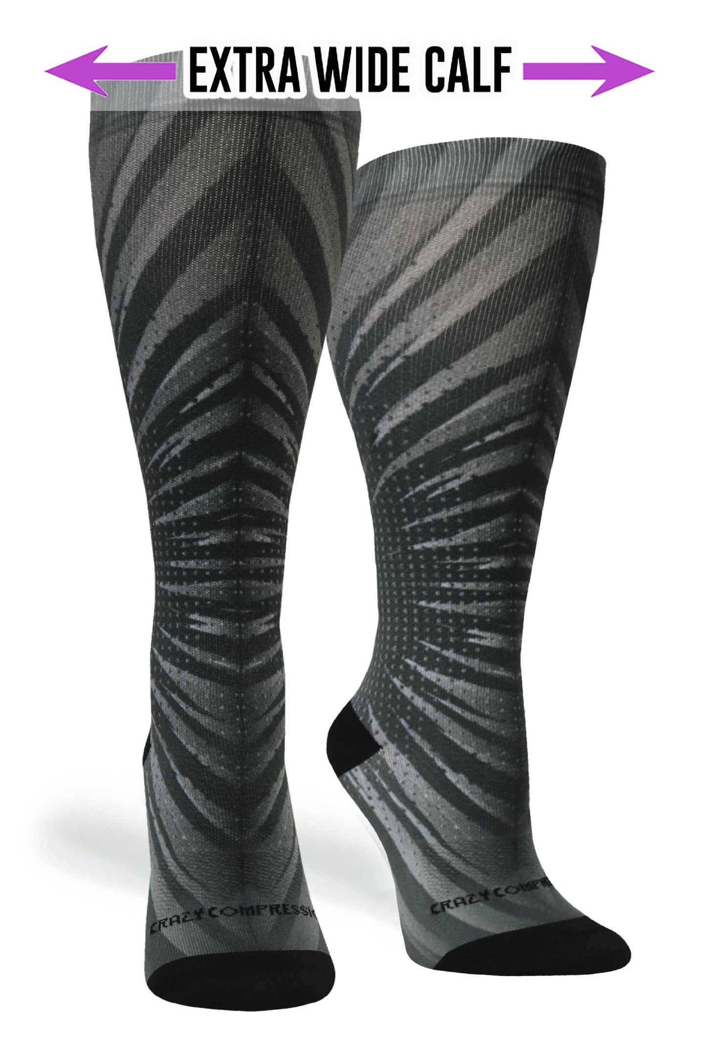 360 Never Quit Grey OTC Compression Socks (Standard & Extra Wide): LG/XL (shoe size 10-13) / Standard 15-20mmhg / Standard Width