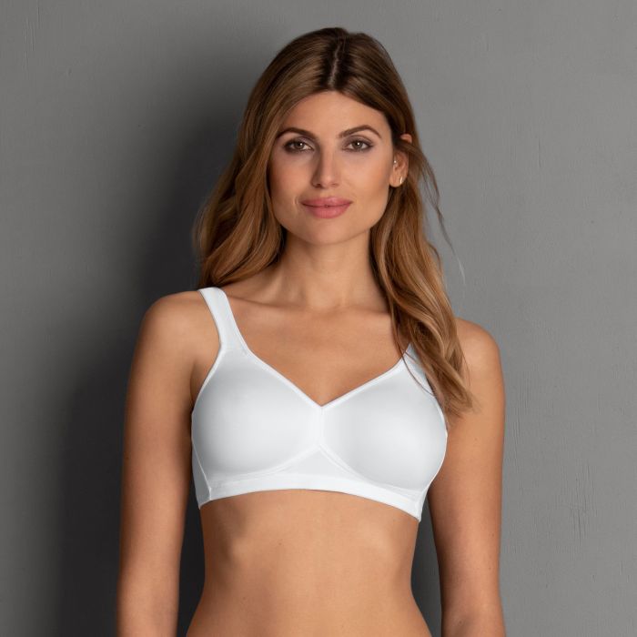 5493 Twin Wireless Soft Bra - White