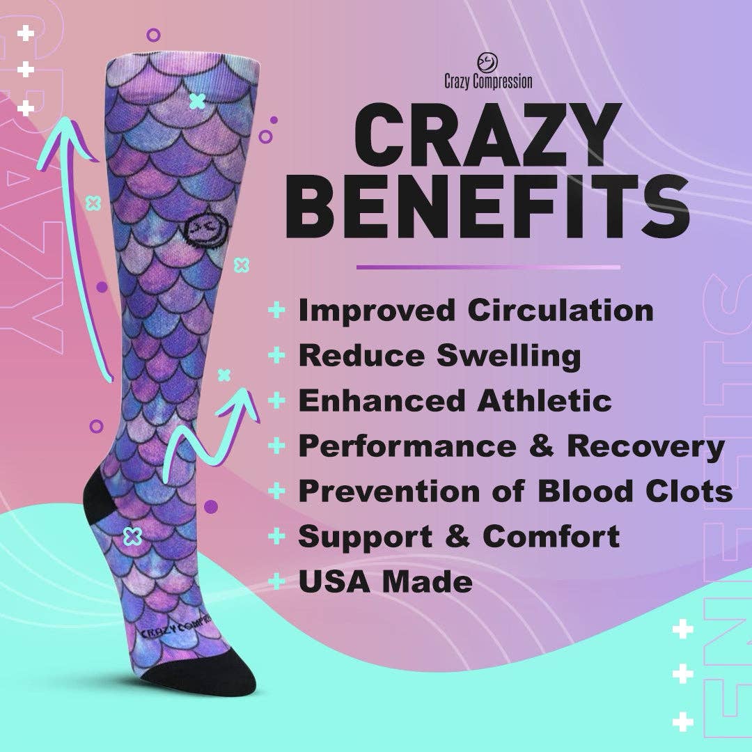 360 Grey Heather OTC Compression Socks (Standard & Extra Wide): SM/MD (shoe size 7-10) / Standard 15-20mmhg / Standard Width