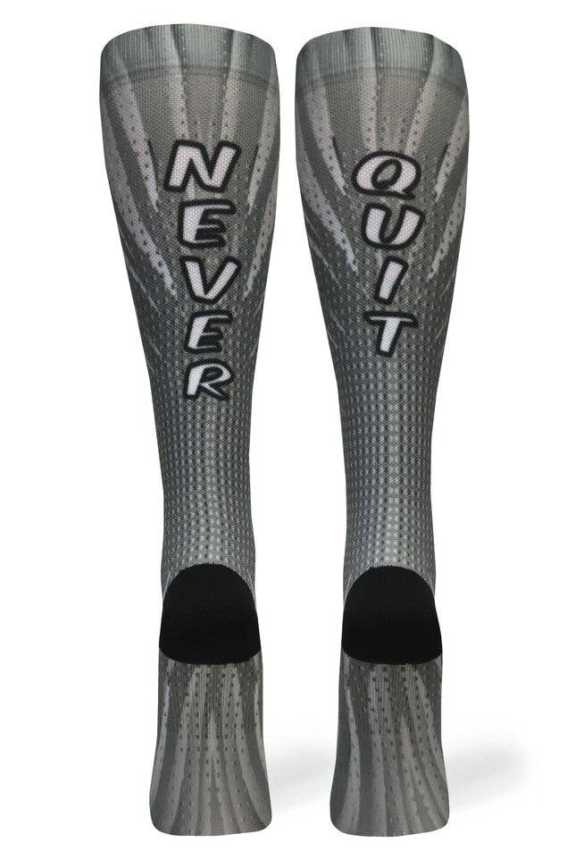 360 Never Quit Grey OTC Compression Socks (Standard & Extra Wide): LG/XL (shoe size 10-13) / Standard 15-20mmhg / Standard Width