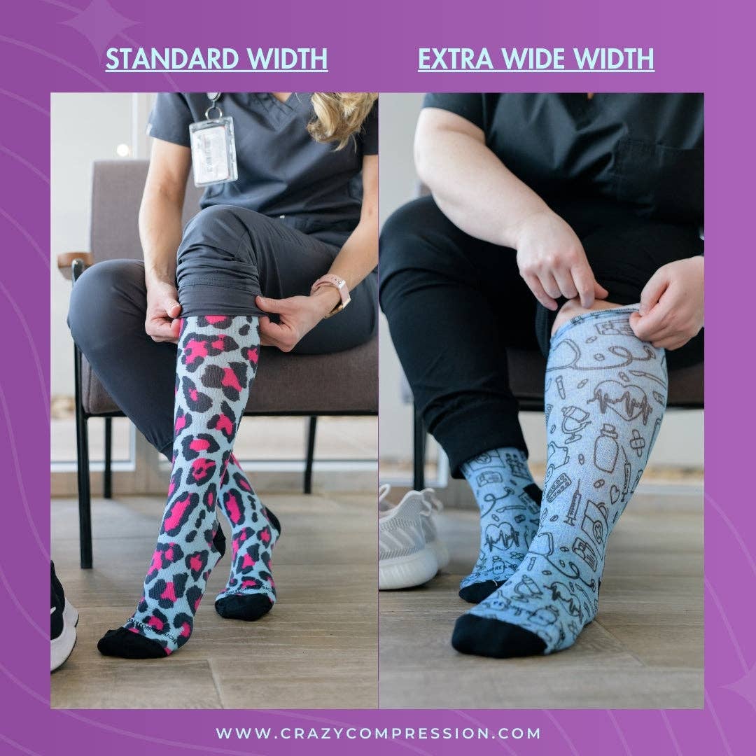 360 Grey Heather OTC Compression Socks (Standard & Extra Wide): SM/MD (shoe size 7-10) / Standard 15-20mmhg / Standard Width