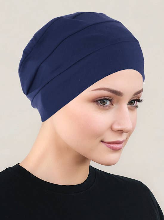 Chemo Cloche Cap Navy Blue