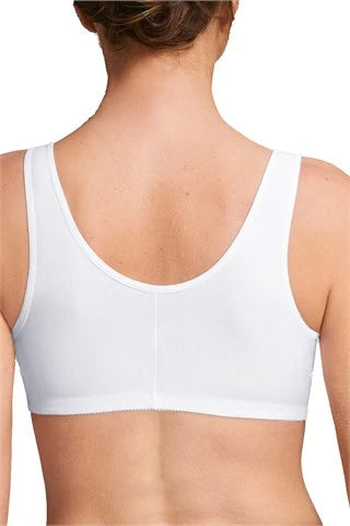 Frances Wire-Free Front Closure Bra - White