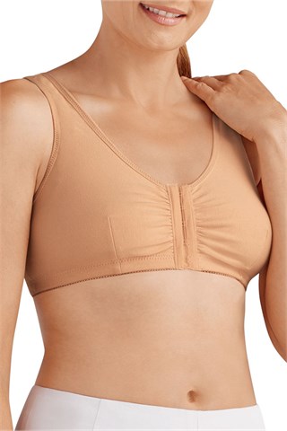 Frances Wire-Free Front Closure Bra - Sand