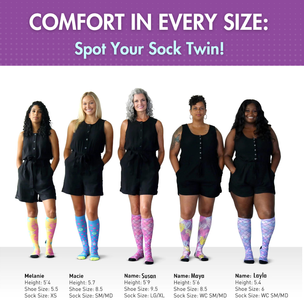 360 Calavera Purple (EXTRA WIDE CALF): SM/MD (shoe size 7-10)