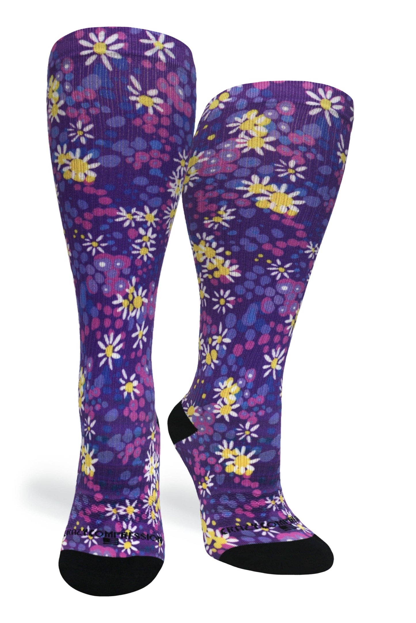 360 Purple Petals (EXTRA WIDE CALF): LG/XL (shoe size 10-13)