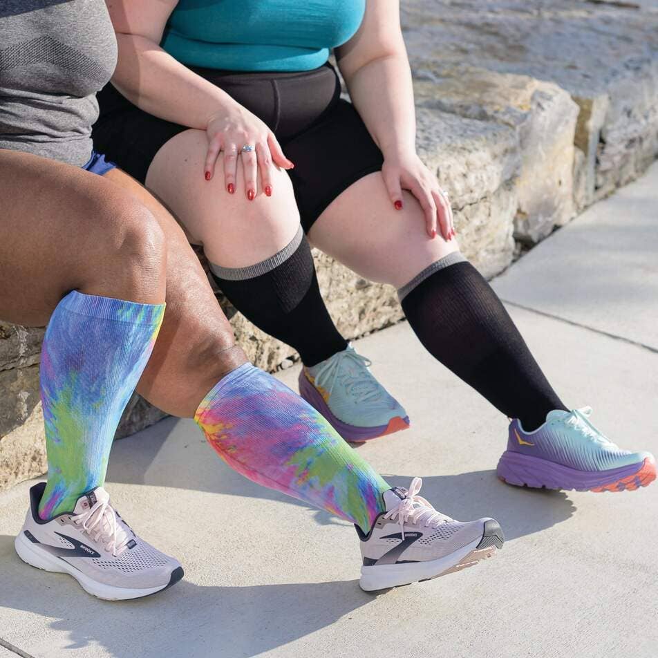 360 Heart Station Blue (EXTRA WIDE CALF): LG/XL (shoe size 10-13)