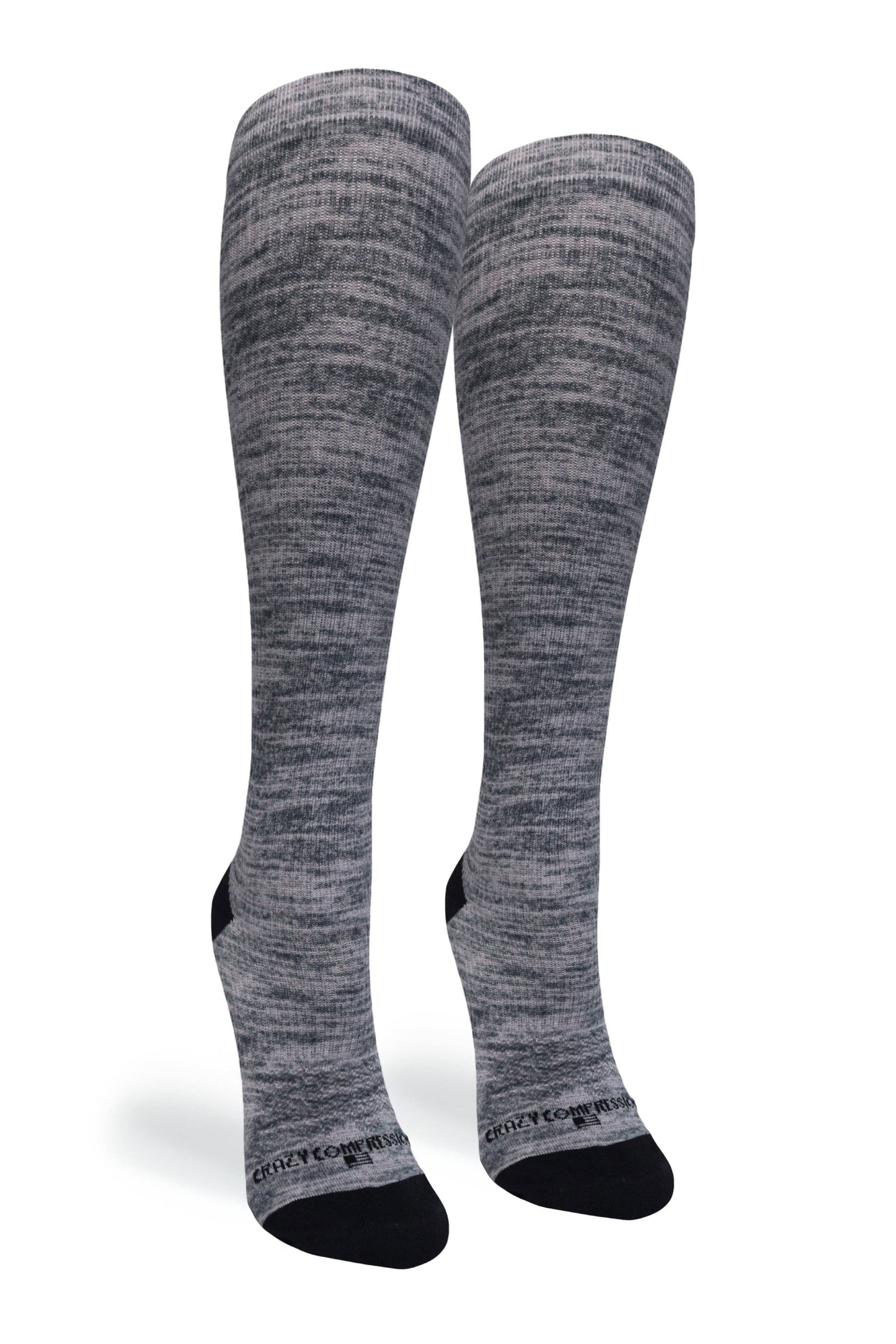 360 Grey Heather OTC Compression Socks (Standard & Extra Wide): SM/MD (shoe size 7-10) / Standard 15-20mmhg / Standard Width