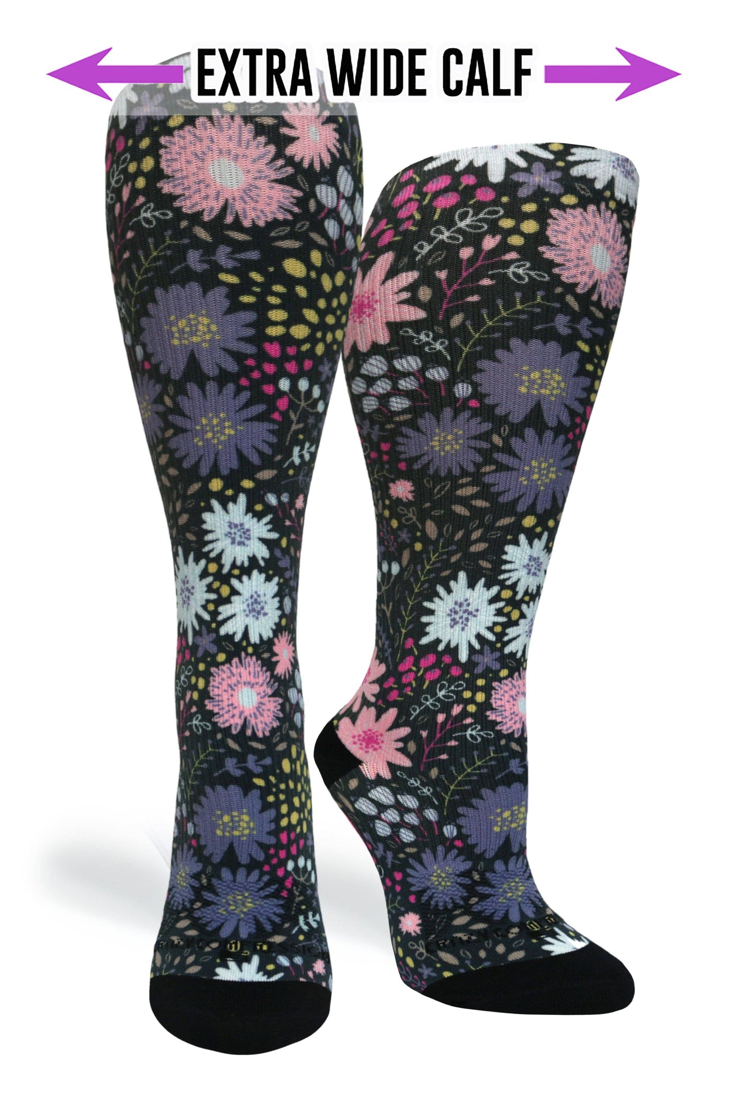 360 Night Garden OTC Compression Socks (Standard & Extra Wide): SM/MD (shoe size 7-10) / Standard 15-20mmhg / Extra Wide Width