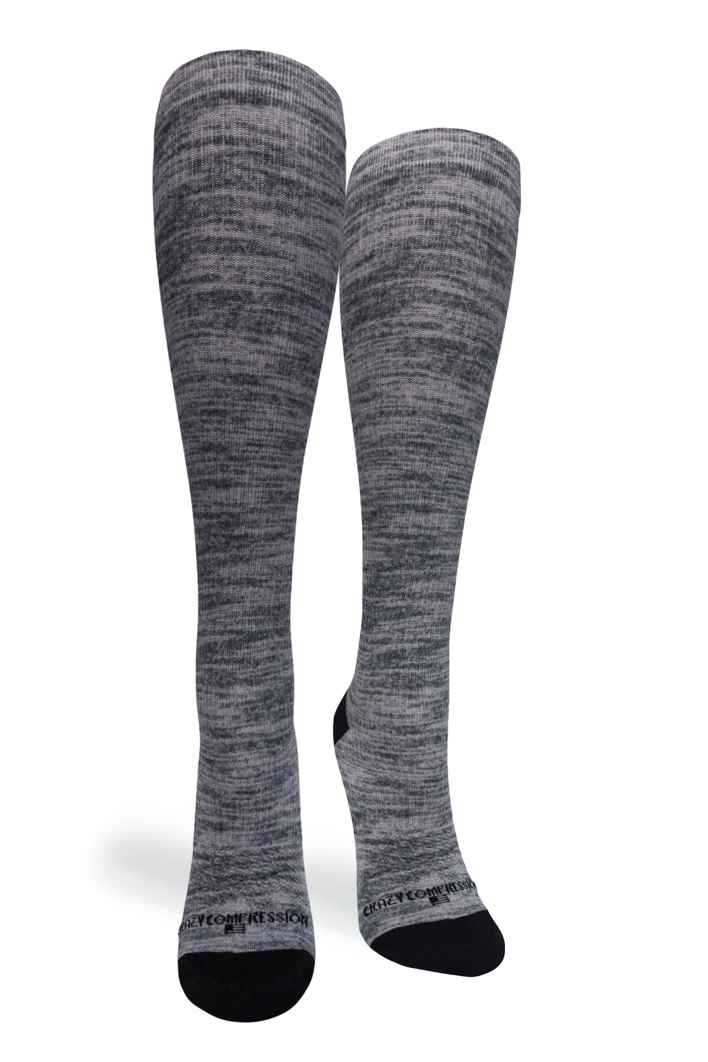 360 Grey Heather OTC Compression Socks (Standard & Extra Wide): SM/MD (shoe size 7-10) / Standard 15-20mmhg / Standard Width
