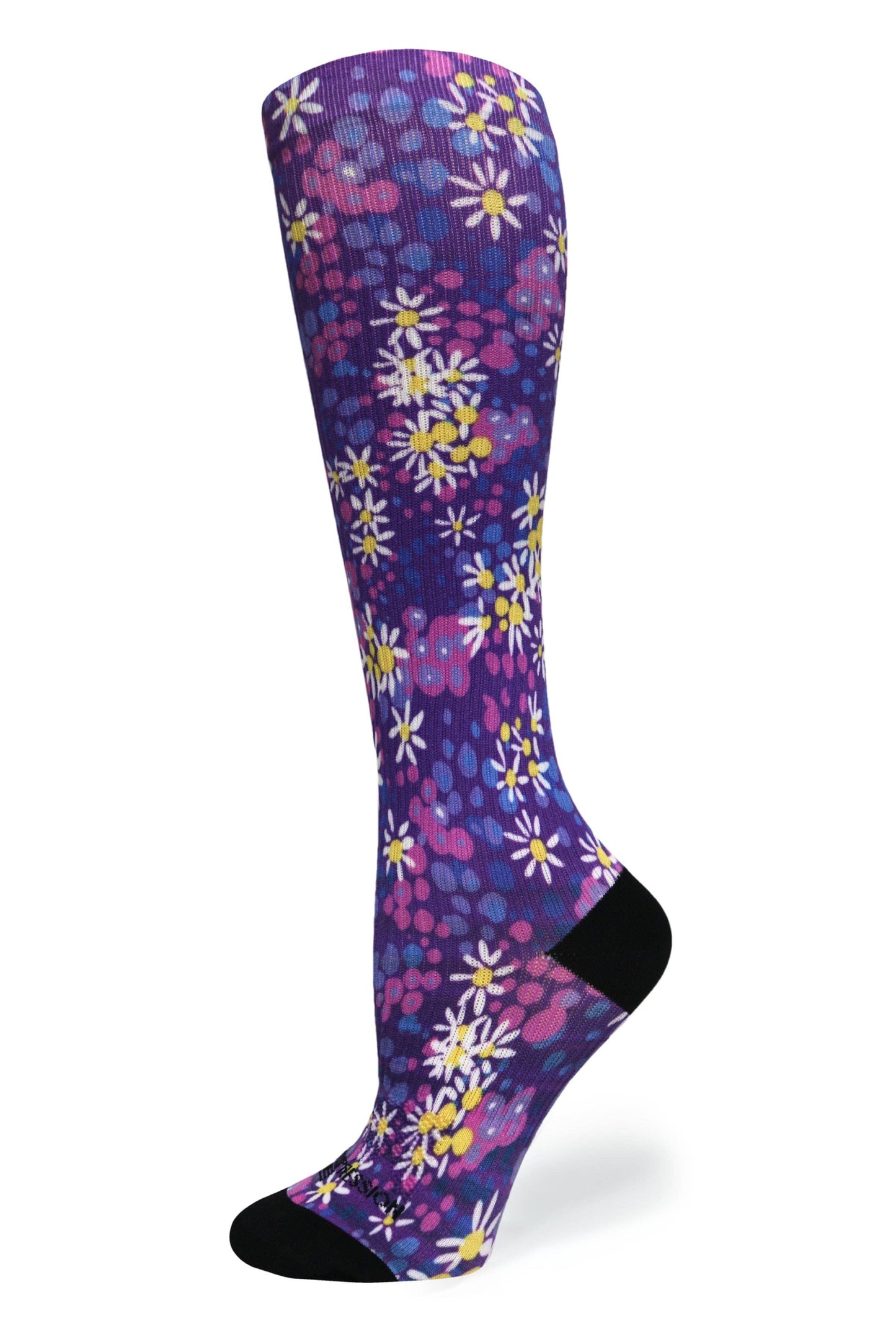 360 Purple Petals (EXTRA WIDE CALF): LG/XL (shoe size 10-13)