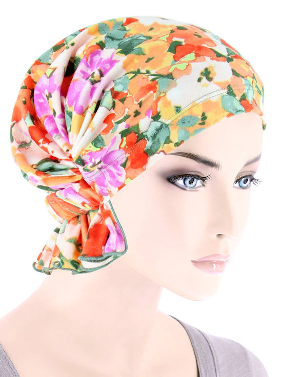 Orange Sage Floral The Abbey Cap