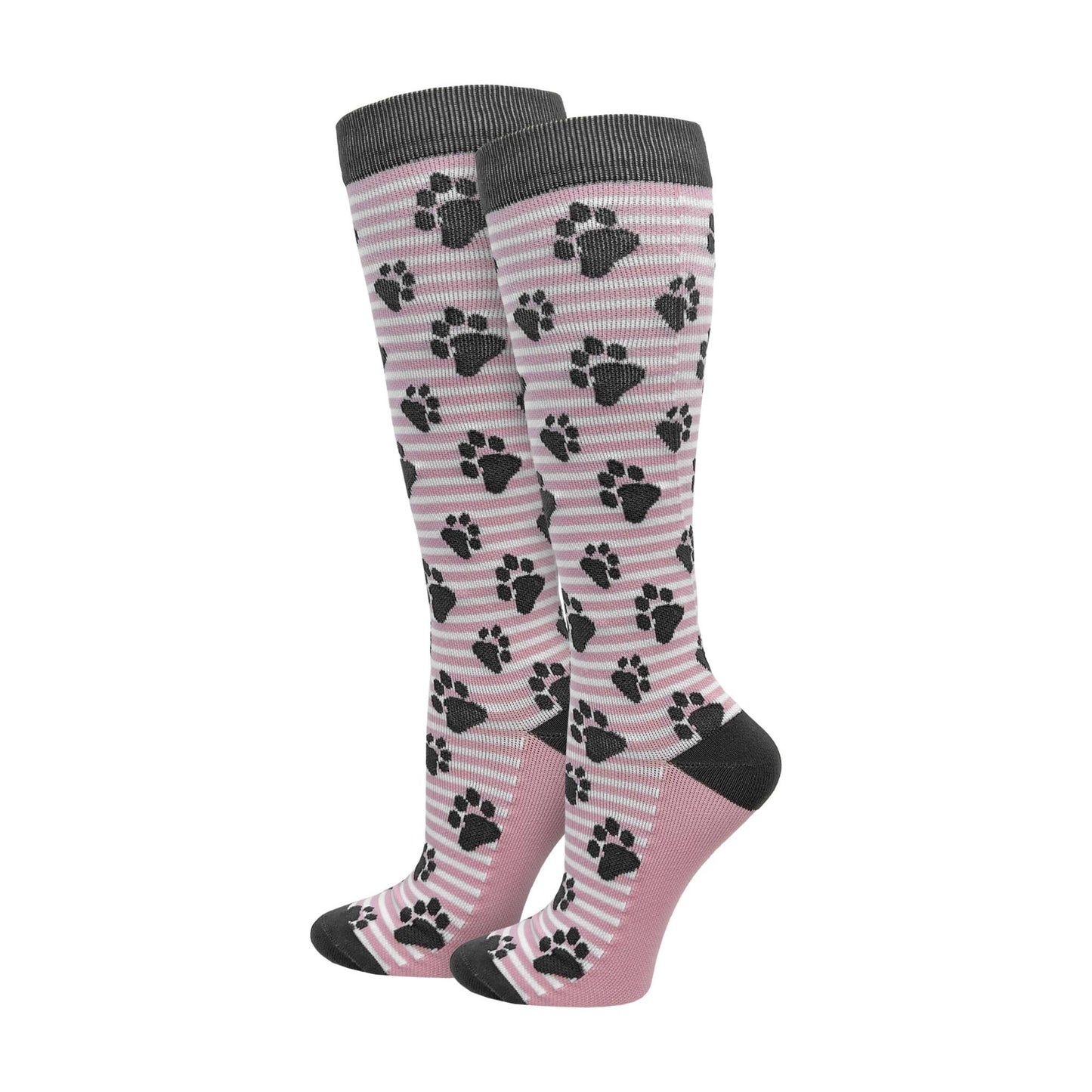 Pink Paws Fashion Compression Knee High Socks   : XL