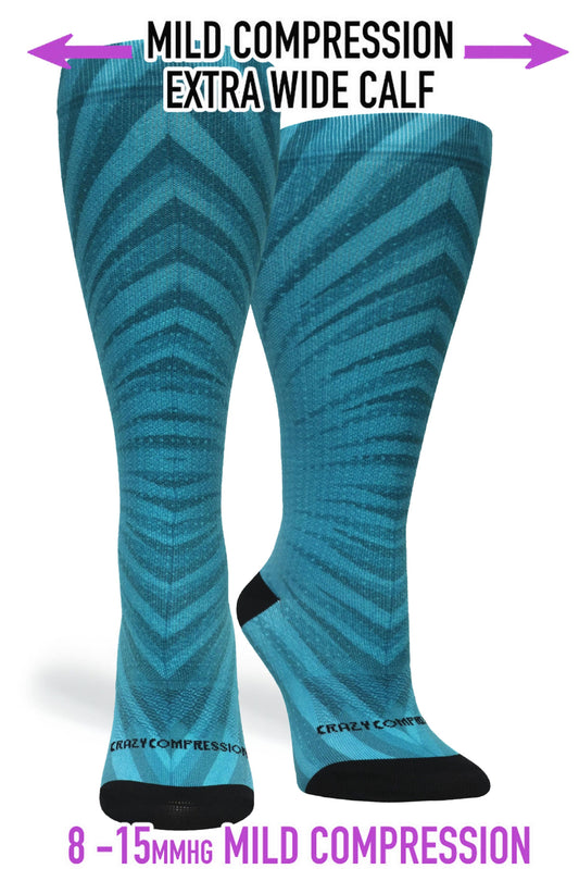 360 Mild Never Quit Blue (EXTRA WIDE CALF): LG/XL (shoe size 10-13)