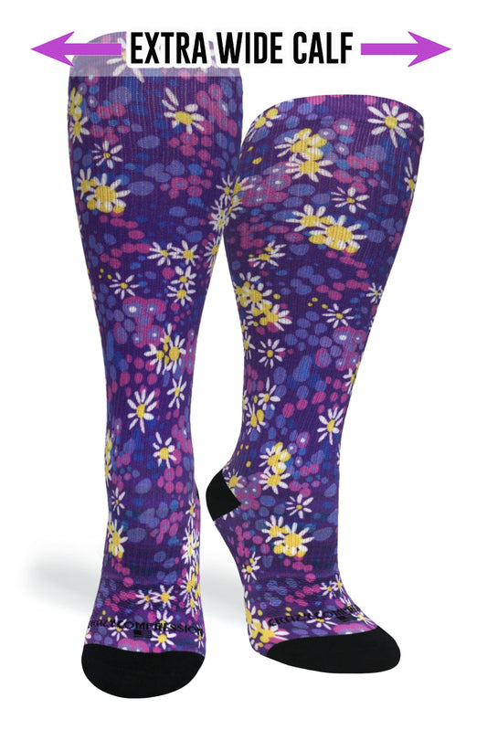 360 Purple Petals (EXTRA WIDE CALF): SM/MD (shoe size 7-10)