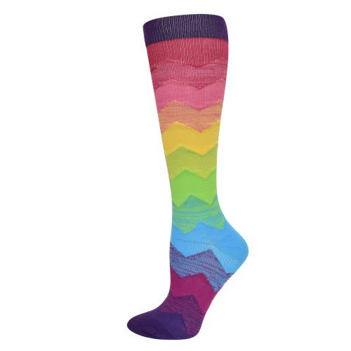 Fashion Compression Ombre Chevron Socks