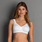 5493 Twin Wireless Soft Bra - White