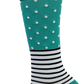 Teal Dots & Stripes Fashion Compression Knee High Socks  : Reg