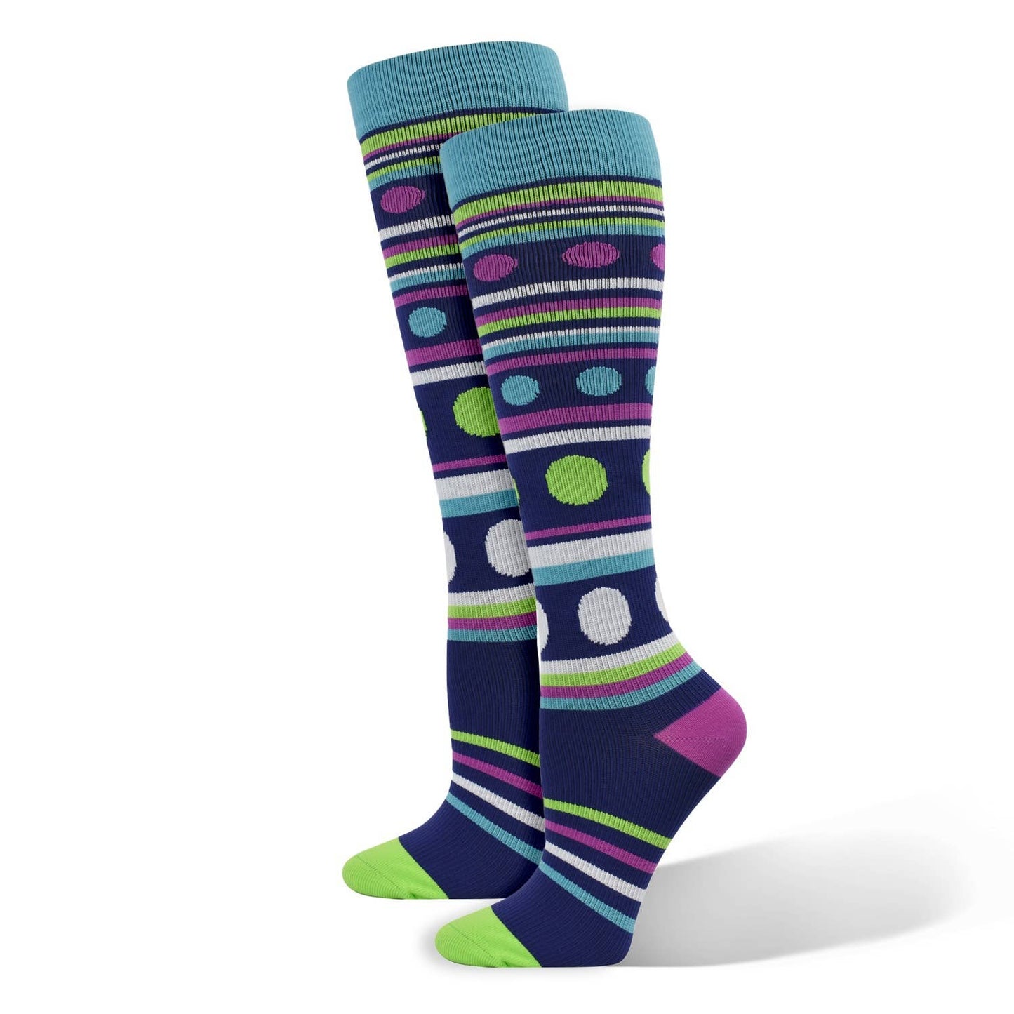 Fashion Compression Stripe & Dot Socks