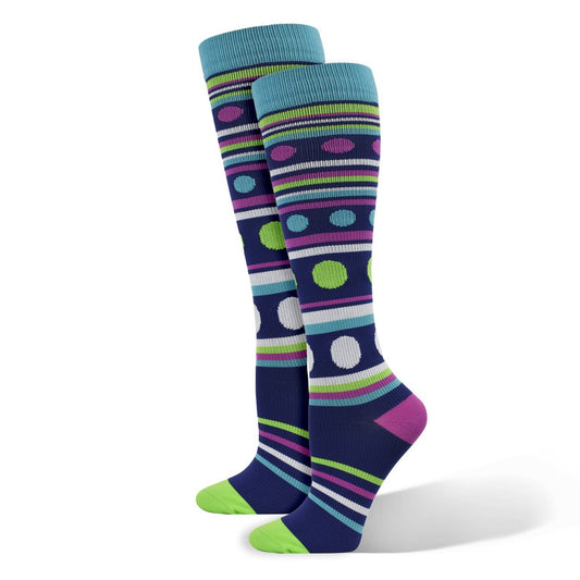 Fashion Compression Stripe & Dot Socks