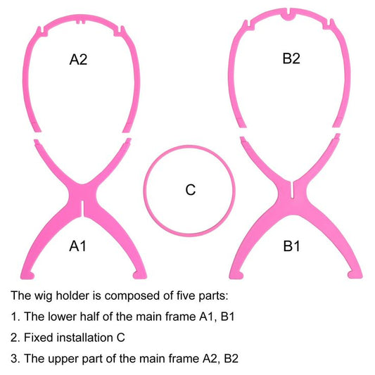 Pink Collapsible Wig Stand