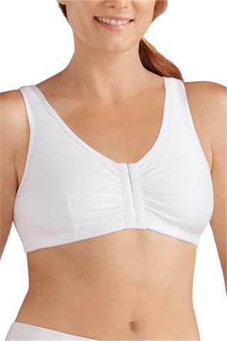 Frances Wire-Free Front Closure Bra - White