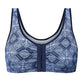 Frances Wire-Free Front-Closure Blue/White