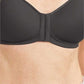Mara Padded Wire-Free Front Closure Bra - Dark Grey