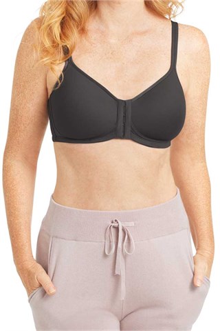 Mara Padded Wire-Free Front Closure Bra - Dark Grey