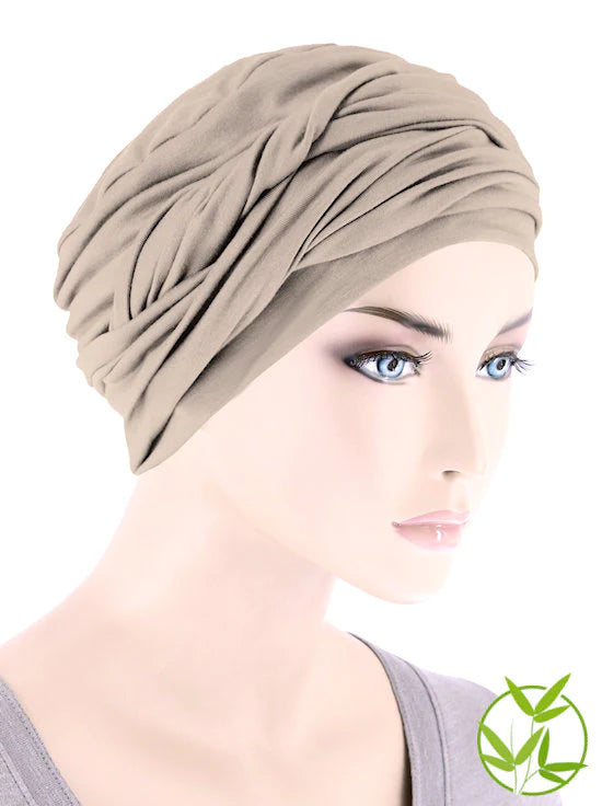 Bamboo Twisty Turban - Beige Champagne