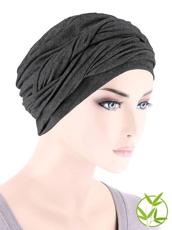 Bamboo Twisty Turban - Charcoal Gray