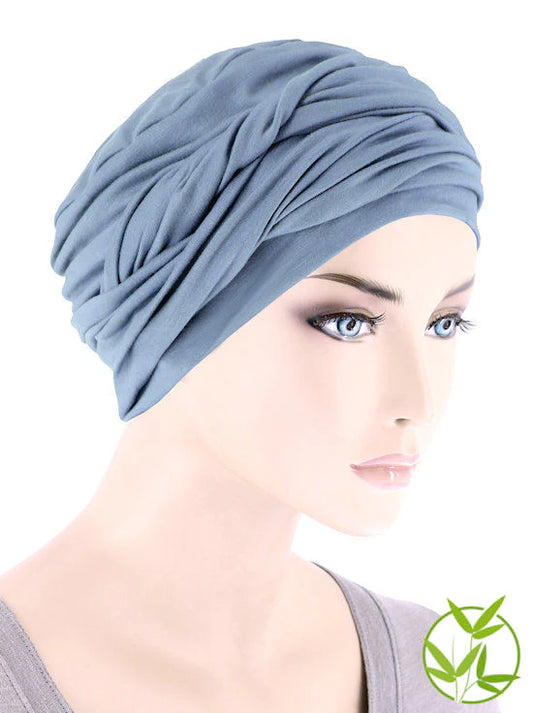 Bamboo Twisty Turban - Dusty Blue