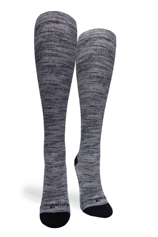360 Grey Heather OTC Compression Socks (Standard & Extra Wide): SM/MD (shoe size 7-10) / Standard 15-20mmhg / Standard Width