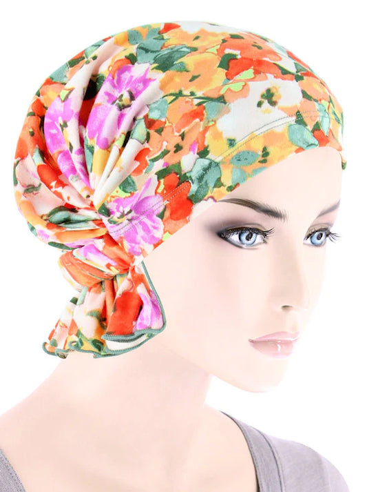 Orange Sage Floral The Abbey Cap